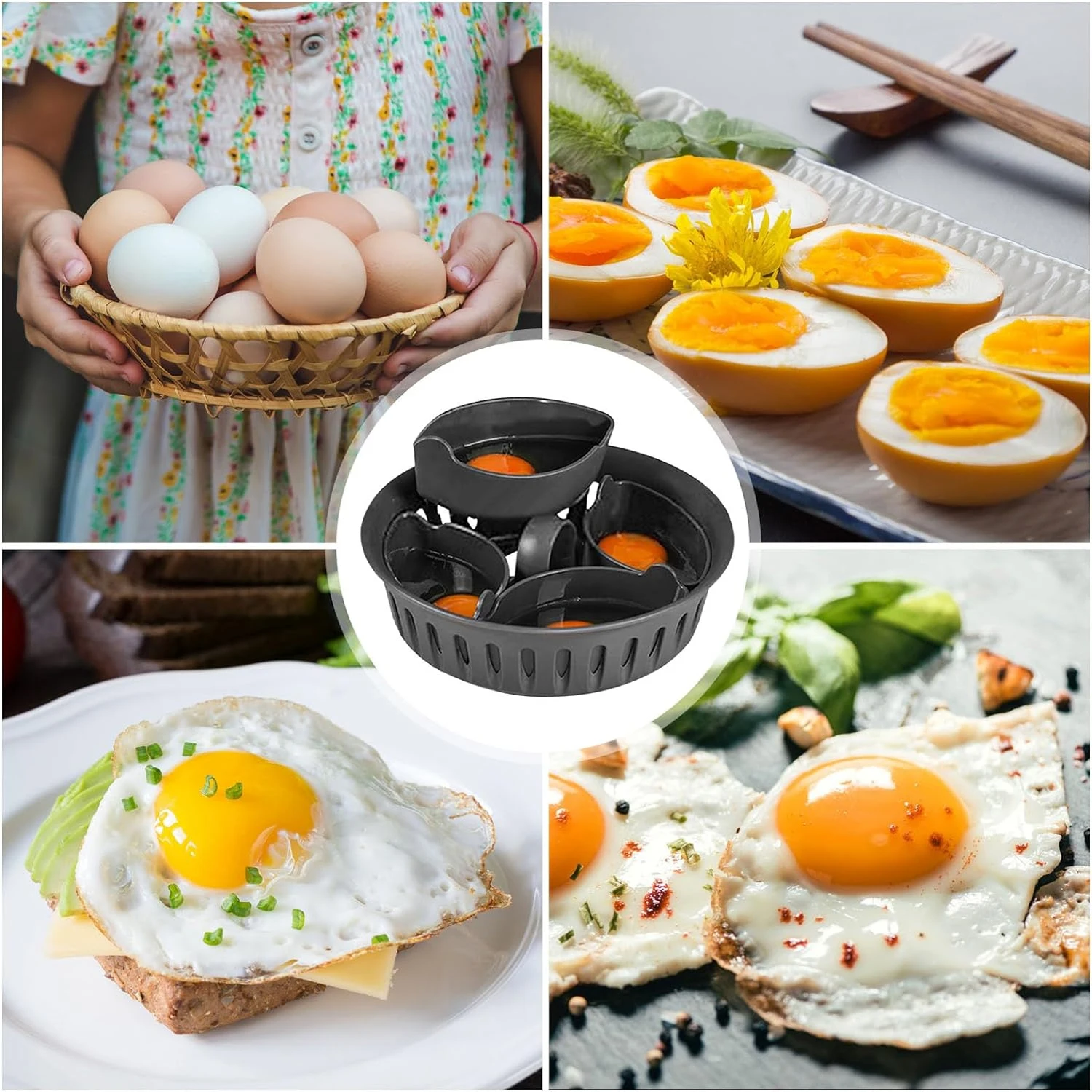 4 in1 Egg Holder For Thermomix TM5 TM6 TM31 Poacher Pot Cooking Mold Pizza Egg Rack Boiler Basket Steamer Kitchen Utensils Tool