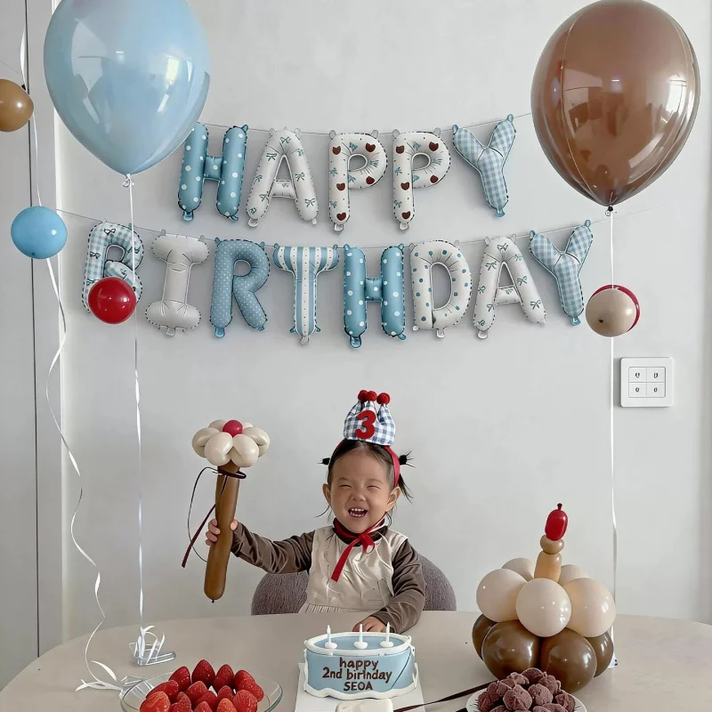 Ballons en feuille d'aluminium imprimés « Joyeux anniversaire » de 16 pouces pour la décoration de fête d'anniversaire des filles et des enfants