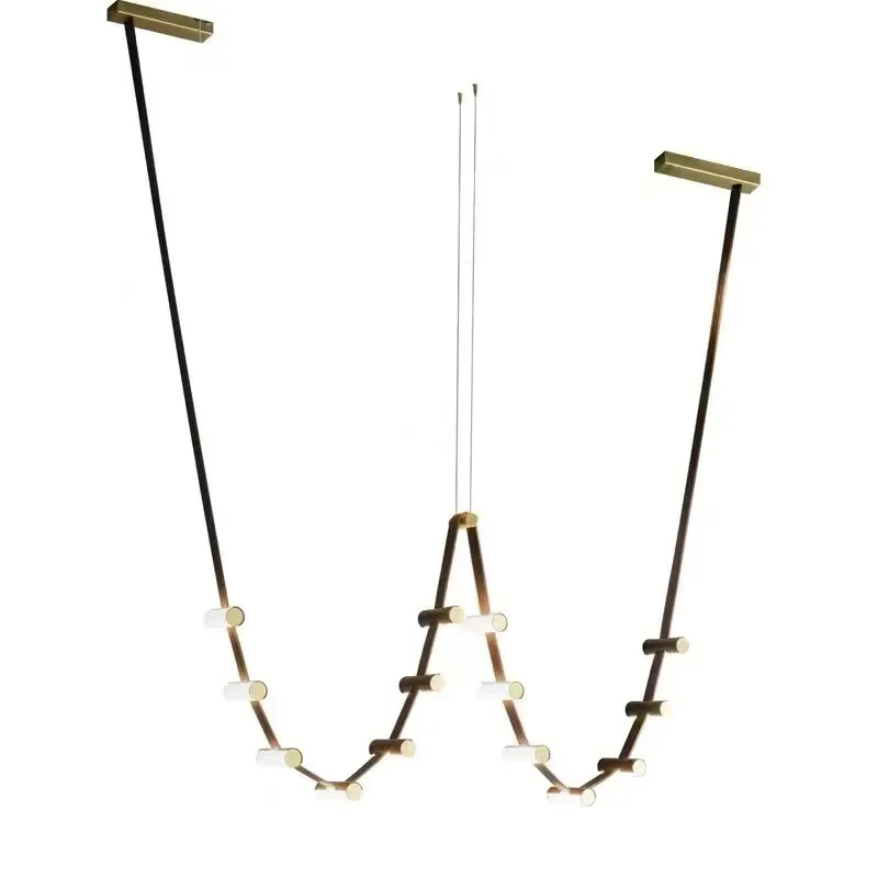 Postmodern Art Design Sense Leather Restaurant Bar Chandelier Designer Model Room Long Creative Art Belt
