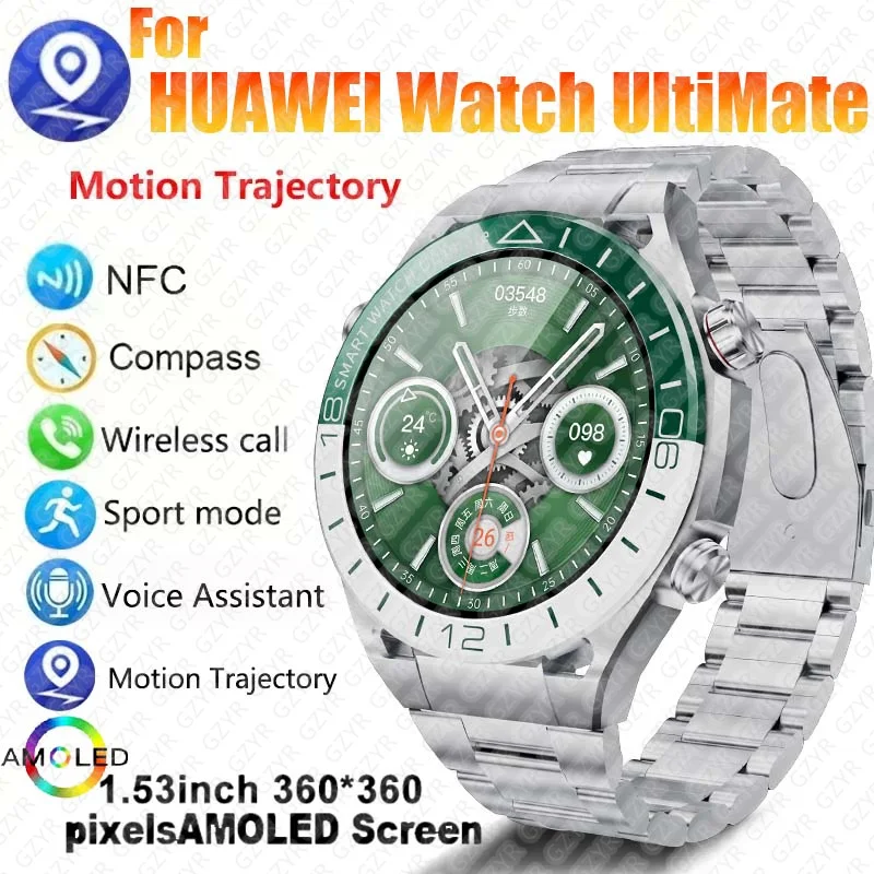 New For Original Huawei Watch Ultimate Men Smart Watch Bluetooth Call GPS Track NFC Compass IP68 Waterproof Heart Rate Watches