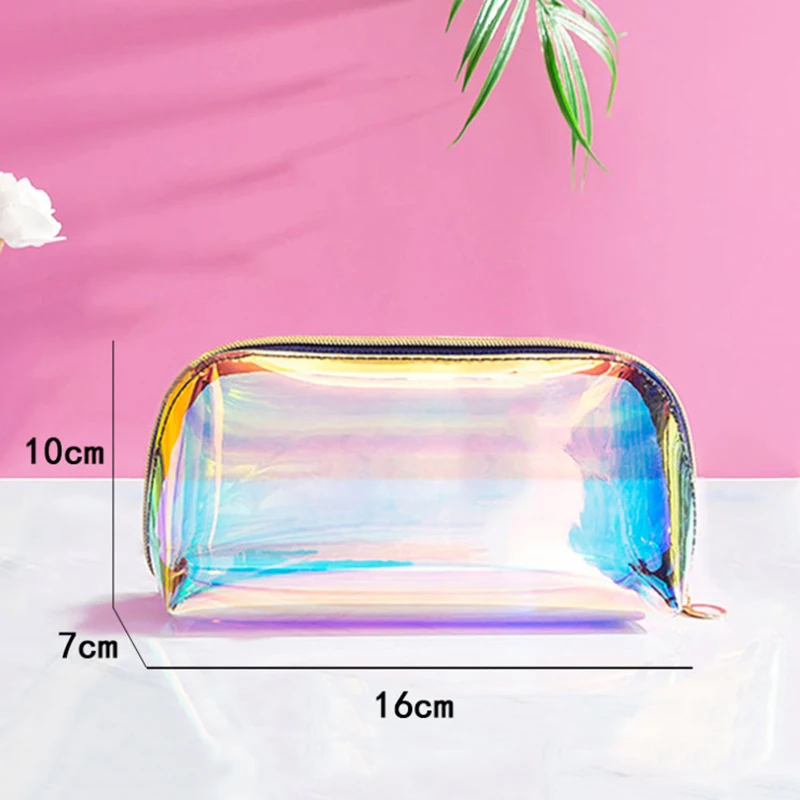 1PC Fantasy transparent laser cosmetic bag Advanced portable storage bag Multi functional washing bag