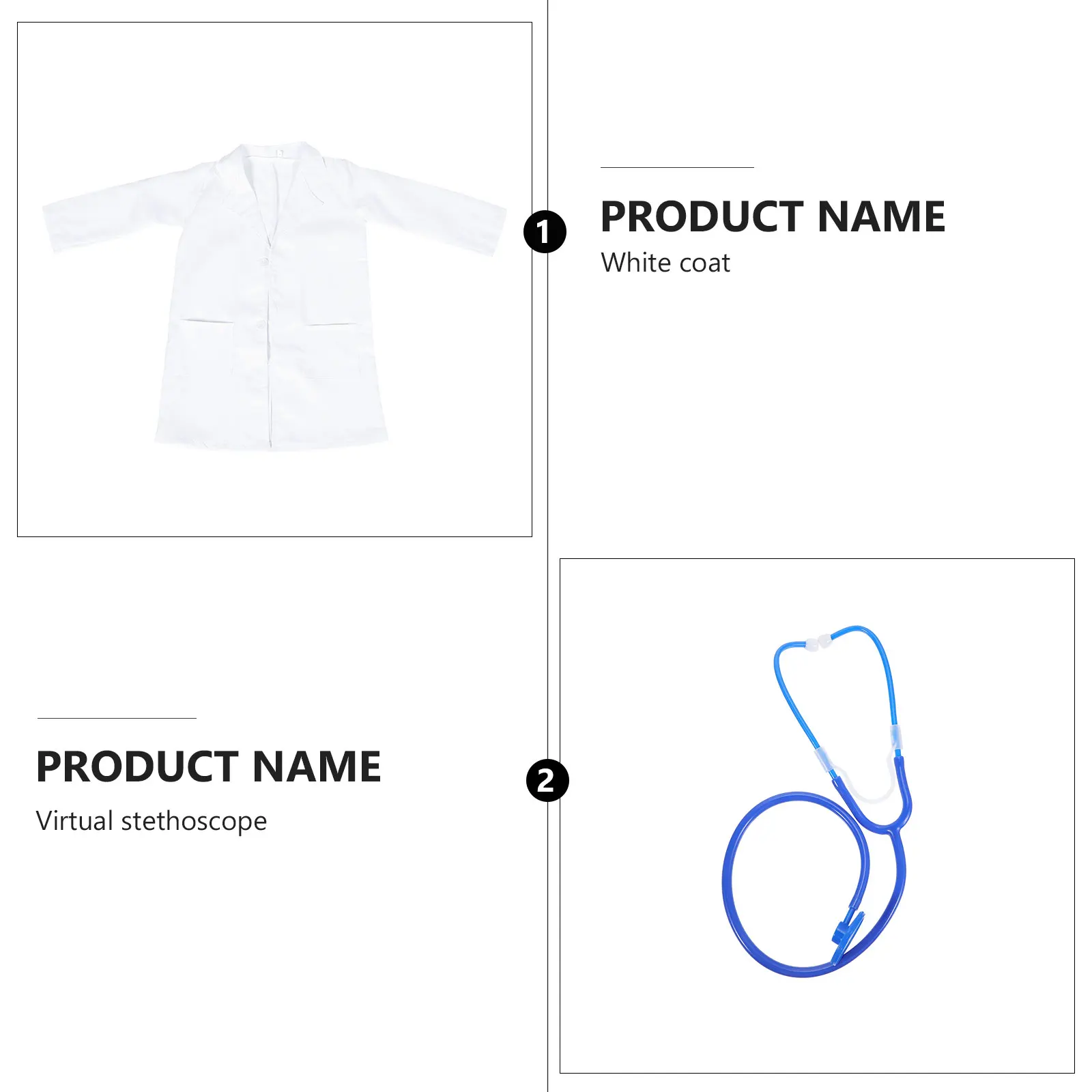 1세트 어린이 의사 의상 세탁 가능한 면 실험복 역할 놀이 간호사 과학자 의상 파티 공연 선물 액세서리