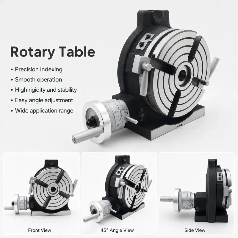 6 Inch Horizontal Vertical Milling Machine Rotary Table 150mm 4 Slots Steel Dividing Plates Dual Purpose CNC Router Accessory