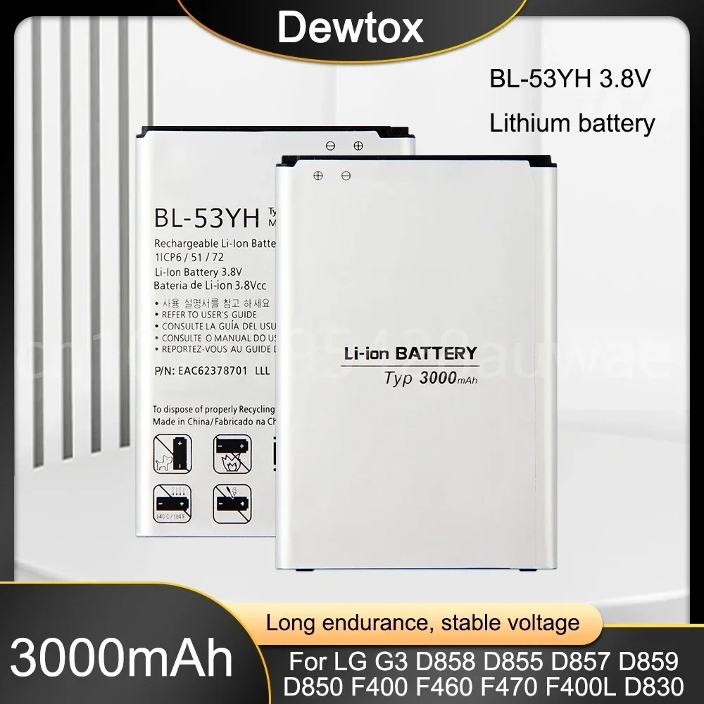 BL-53YH 2940mAh Phone Battery for LG Optimus G3 D850 D851 D855 LS990 D830 VS985 F400 Replacement Batteries