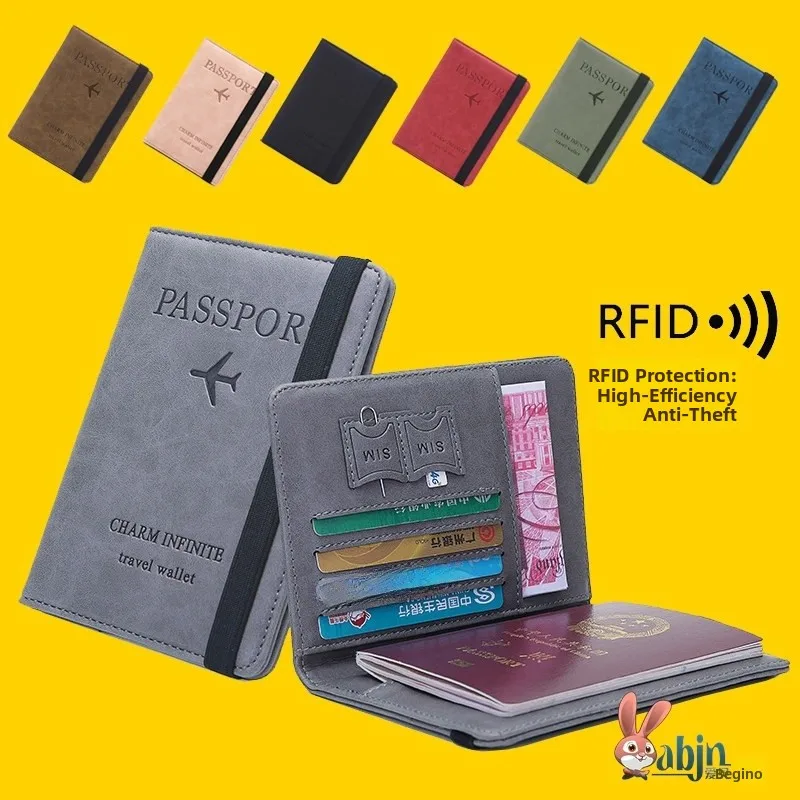 

Multi-Functional Travel Anti-Theft RFID Passport Holder Document Bag Student Universal Foldable Polyester Fiber Interior Stru...