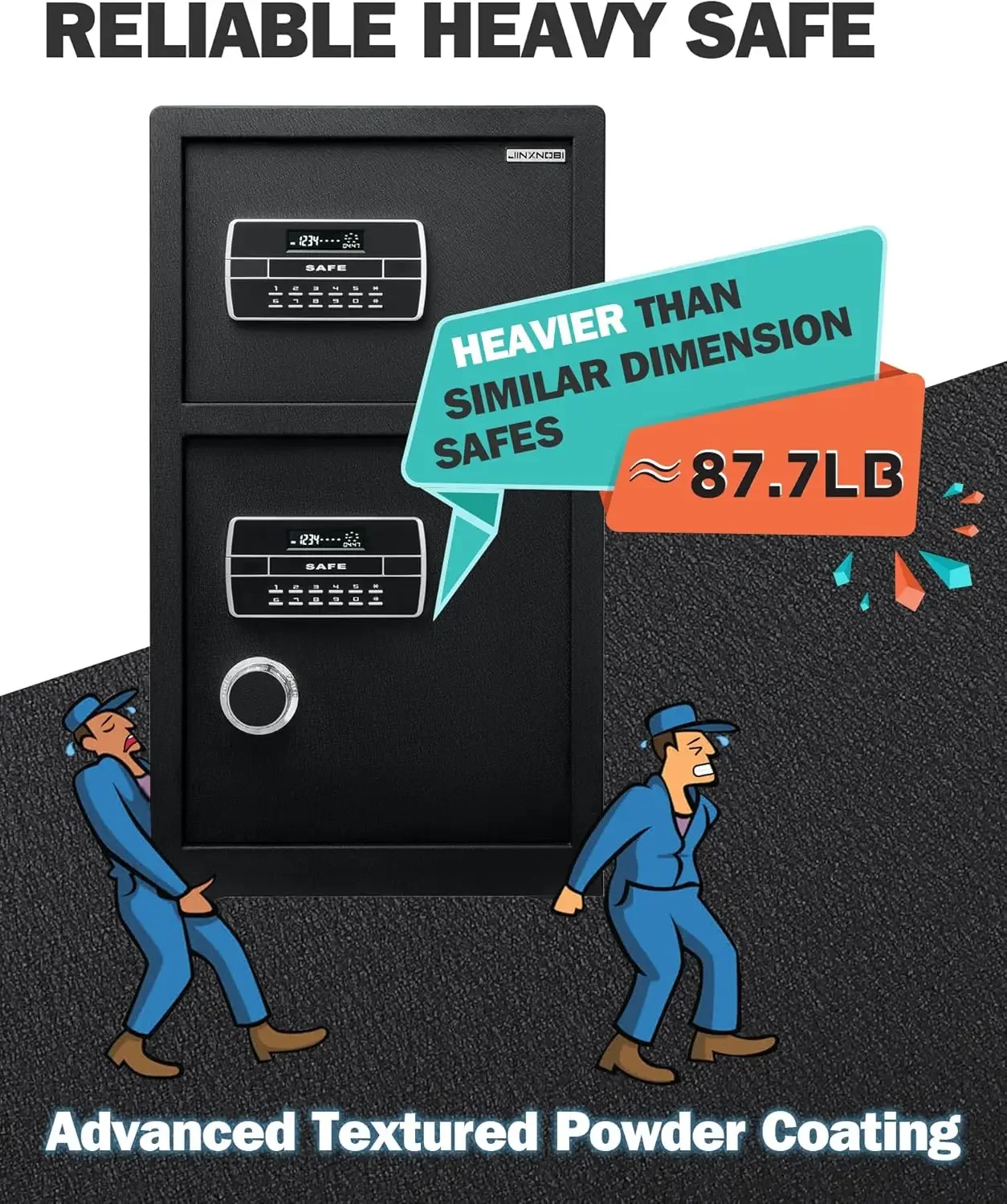 Double Door Security Safe Box,6.1 Cubic Feet Home Safe Lock Box with Big Fireproof Waterproof Safe