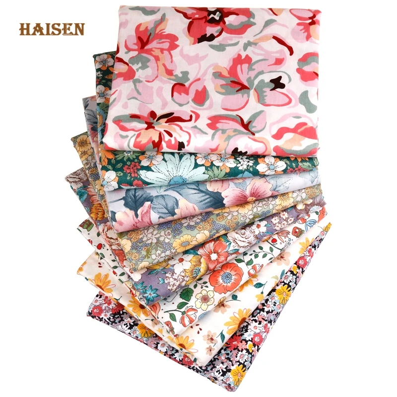 Printed Twill Cotton Fabrics Patchwork Cloth Showy Petal Series Calico For DIY Sewing Quilting Baby&Child Material,40x50cm 8pcs