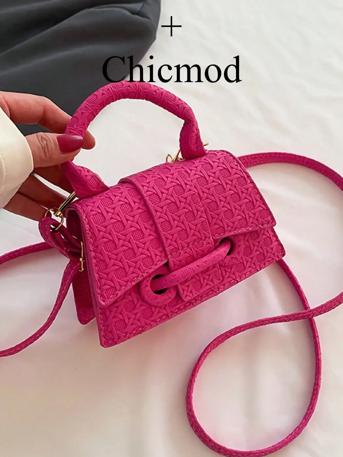 

Drawstring Statement Lock Chic Casual Single Room Hand-Worn Small Square BagSuitable For Shopping, Wallet, Shopping, Young Women