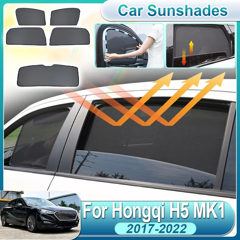 

For Hongqi H5 Accessories 2017-2022 MK1 Car Mesh Window Sun Shade Winscreen Folding Sun Visor Covers Protection Auto Accessories