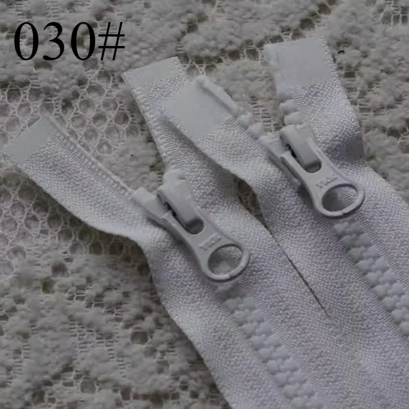 30pcs/Lot 5# 60-120m Off White YKK Resin Double Open Zipper Down Jacket Repair Tailor Sewing Accessory