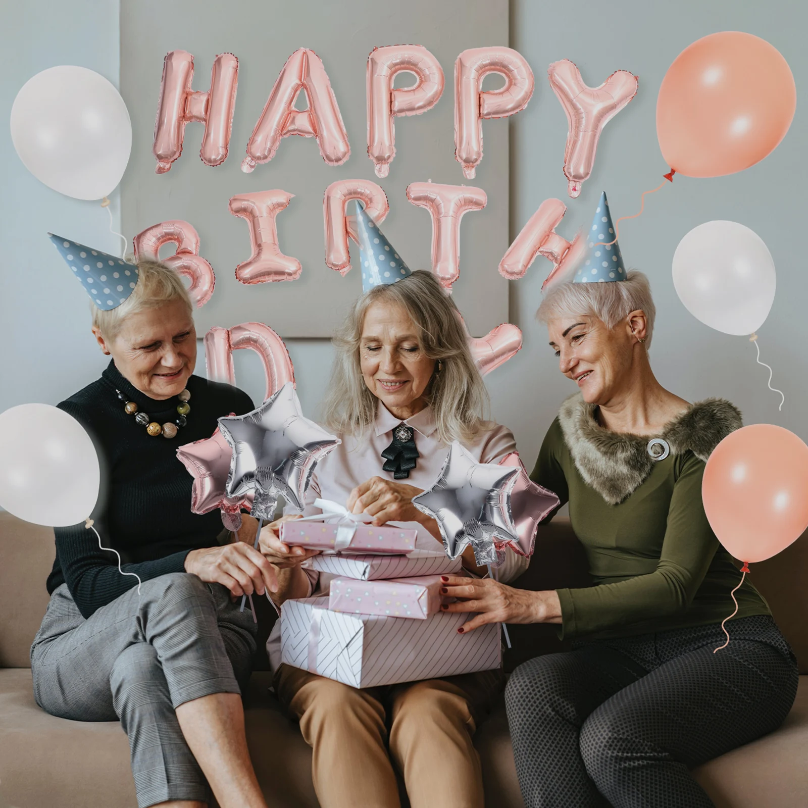 

1 set Birthday Balloon Set Latex Party Supplies Decorative Balloons for Wall Door Window Ceiling Decoration Photo Props Safe No