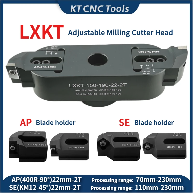 Adjustable KM12 400R SE AP aluminum chuck SEKT1204 APMT1604 Insert FMB22 Tool Holder two-edged bridge type milling cutter head