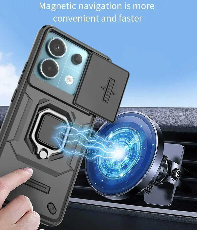 2025 جديد Cxd لشاومي ريدمي نوت 15 14 14S 13 13R 12 12S توربو برو زائد الشريحة دفع نافذة الكمبيوتر حلقة معدنية حامل غطاء شل