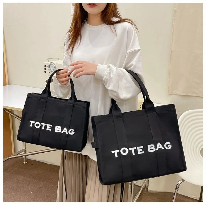 Women\'s Bag Letter Tote Bag Canvas Solid Color Casual Women\'s Messenger Bag Shoulder Handbag Women