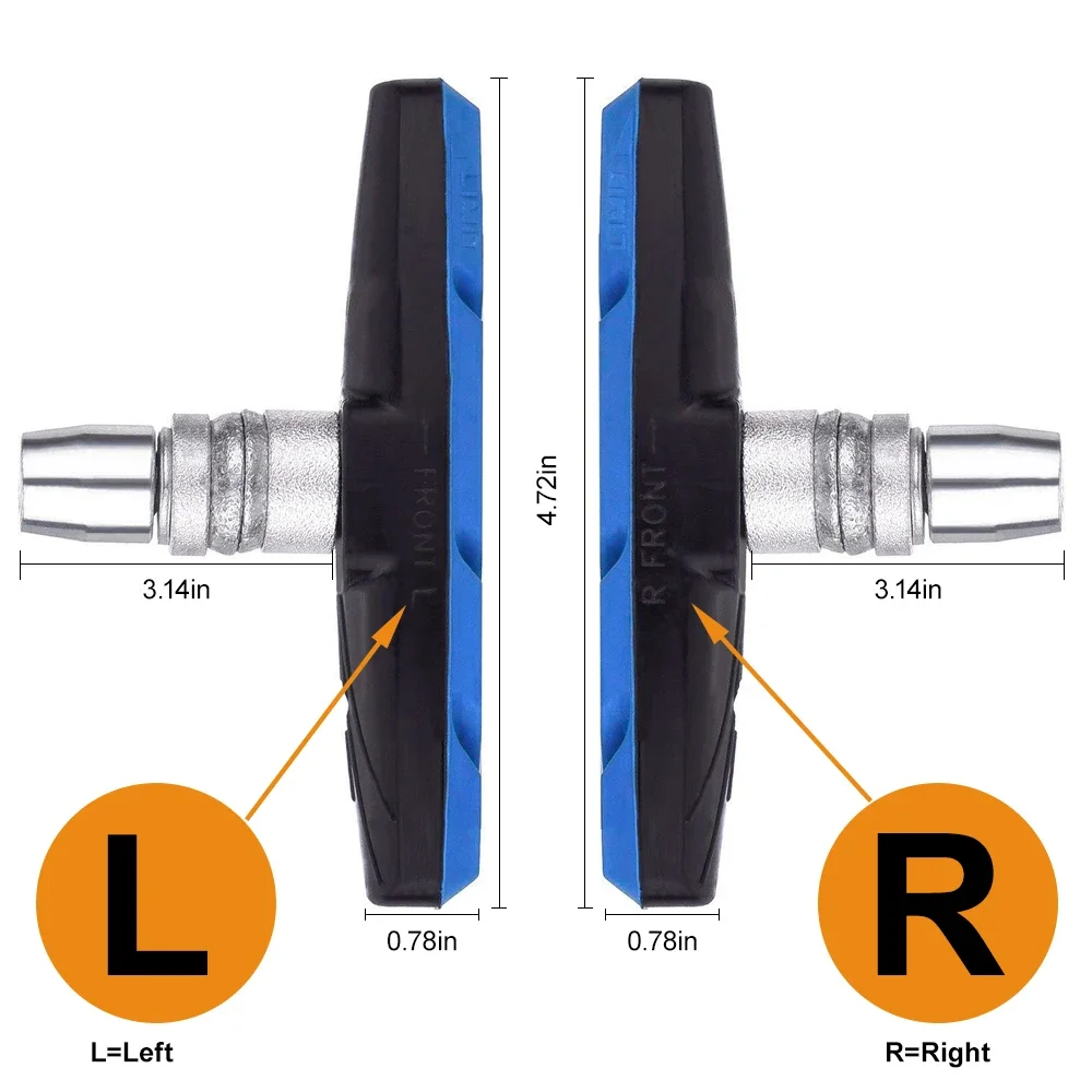1 Paar Fahrrad leise Bremsbeläge 70mm Mountainbike v Brems halter Bremsbeläge Gummi Universal langlebige Leistungs bremsbeläge – Detail 5
