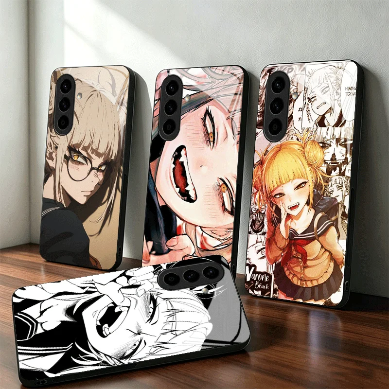 MHA My Hero Himiko Toga Glass Phone Case for Samsung A17 A16 A15 A14 A13 A57 A56 A55 A54 A53 A37 A36 A35 A34 A33 A27 A26 A25 A24