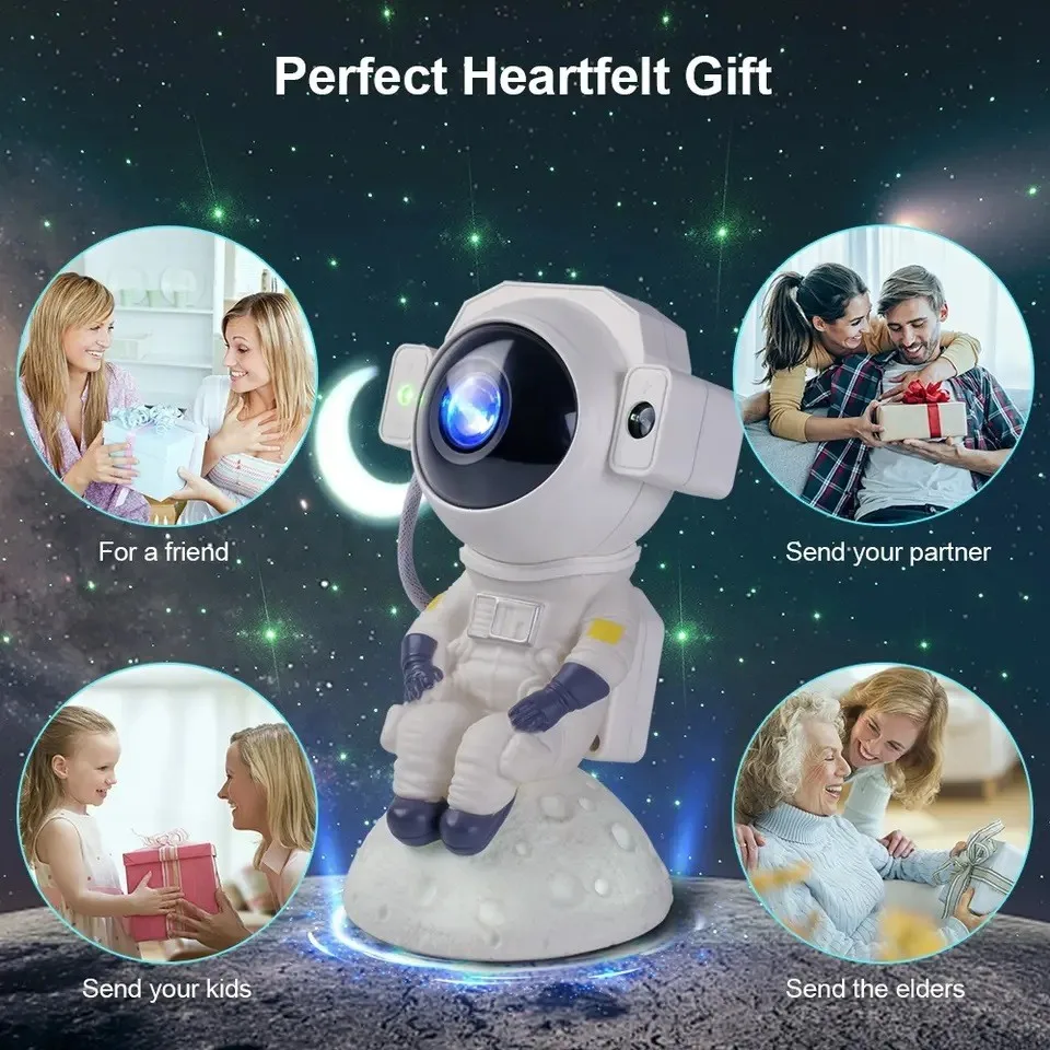Astronaut Galaxy Projector, Star Projector Night Light with Bluetooth Speaker, Galaxy Light Projector for Bedroom, Kids, Gifts