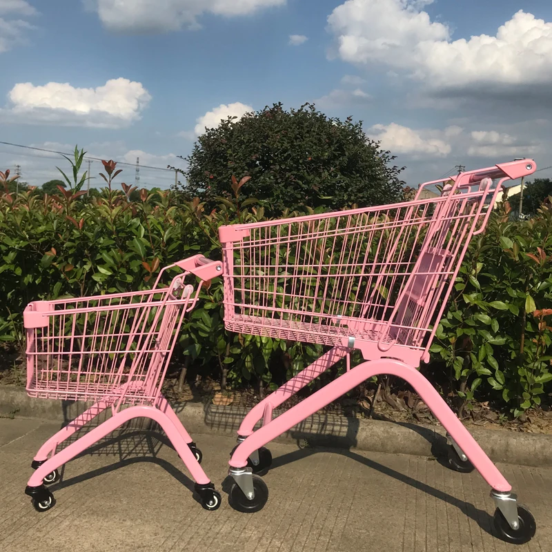 Internet celebrity children's supermarket shopping cart, mini play trolley, baby pink toy mall, small shopping trolley