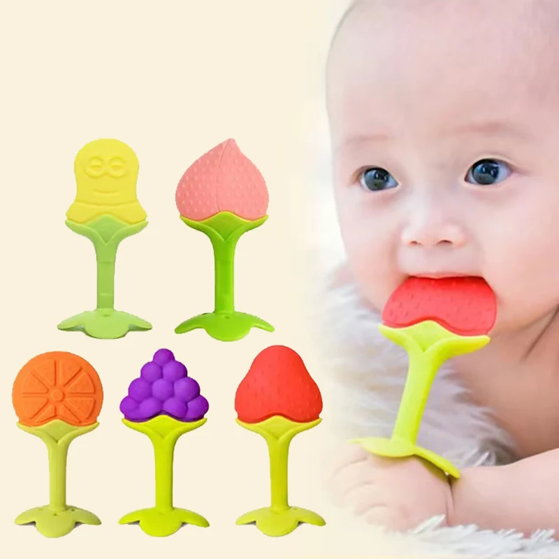 

3 PCS Baby Silicone Training Toothbrush BPA Free Safe Toddle Teether Chew Toys Gift Infant Baby Chewing With Storage Box