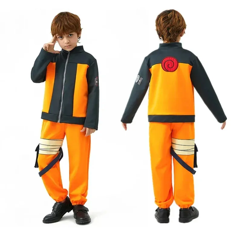 Новинка 2025 года, комплекты детской одежды для мальчиков K-Kakashi, аниме, униформа для косплея, детская нарядная куртка Узумаки, брюки, костюм Kunai Halloween eqs9X