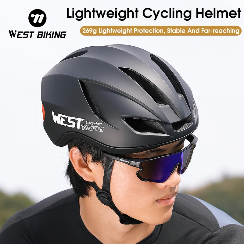 WEST BIKING Ultralight Bicycle Helmet Bike Helmet for Women Men Adjustable Riding Safety Head Cycling Equipments MTB Accessories