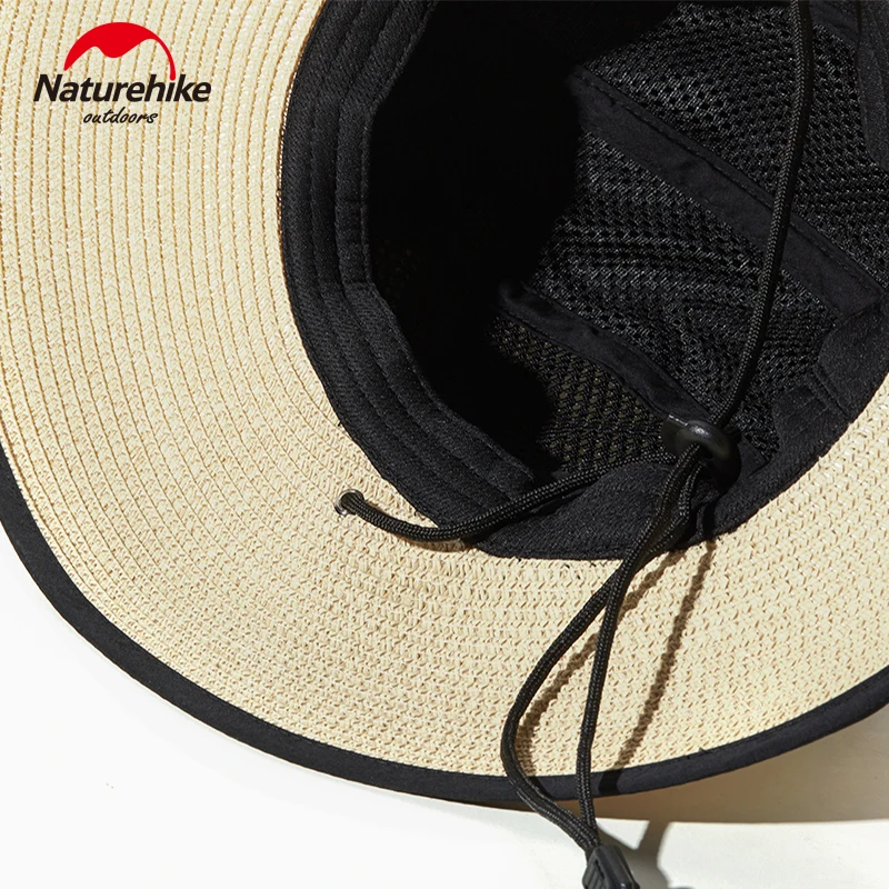 Naturehike Patchwork Straw Hat Waterproof Sun Protection Cap for Outdoor Camping Hiking Fishing Beach Sunscreen UPF50 Women Men