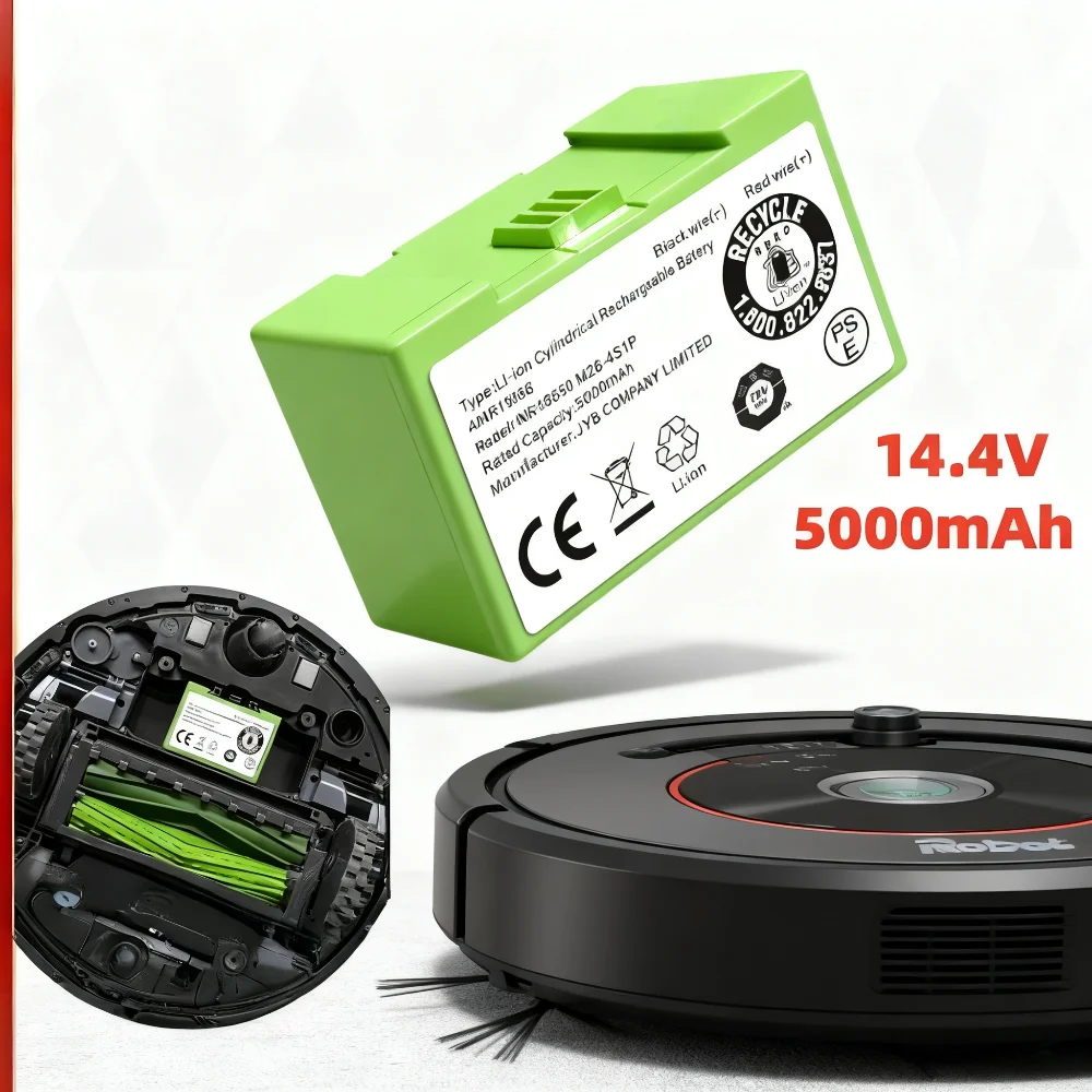 

For iRobot Roomba i7 Rechargeable Battery 14.4V 3500mAh For i3 i4 i5 i6 i7 i8 J7 E5 Series Vacuum Cleaner Replacement Battery