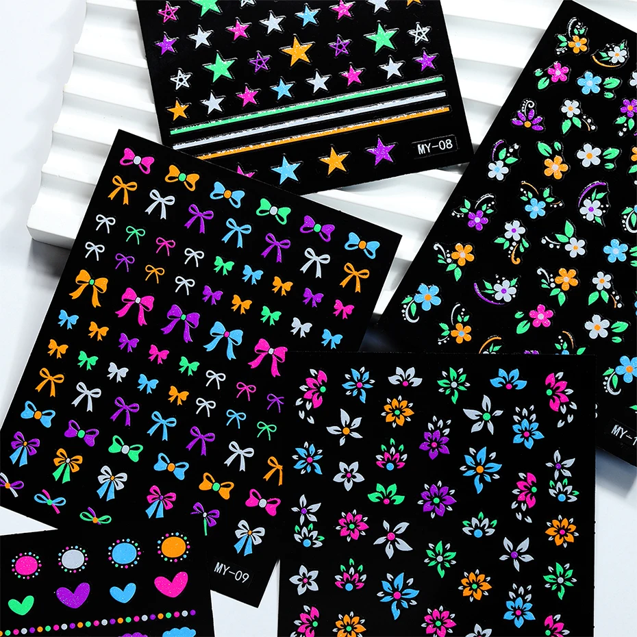 15 Sheets Fluorescent Nail Sti - Nail Art Full Design recension och pris