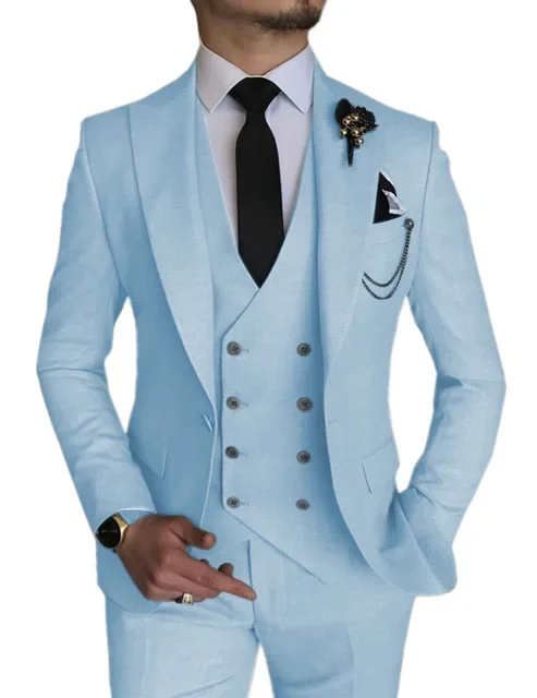 

New Business Casual Men's Suit Bridegroom Best Man Three-piece Set Terno Masculinos Completo Terno Trajes Elegante Para Hombres