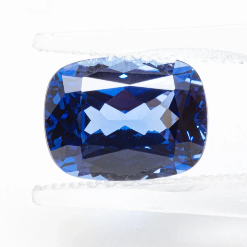 Top Lab Grown Sapphire Shallow Royal Blue Rectangular Cushion Shape VVS1 Charms DIY for Jewel Making Selectable AGL Certificate