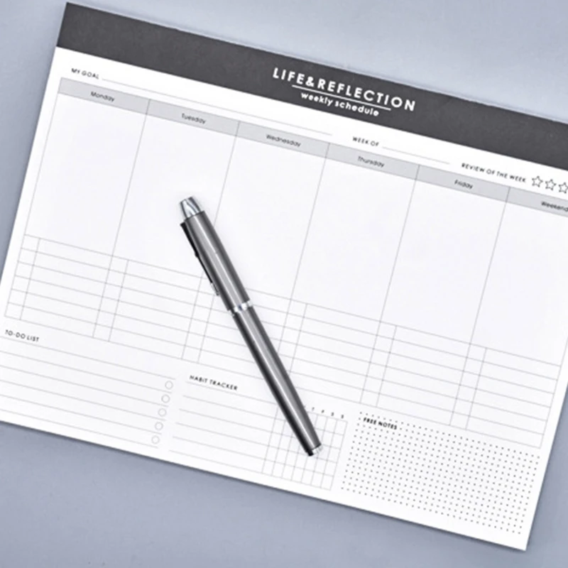 

Weekly , Weekly To Do List Notepad with Tear Off Sheets, Monthly Calendar Pad, Hourly Schedule Planner Layout