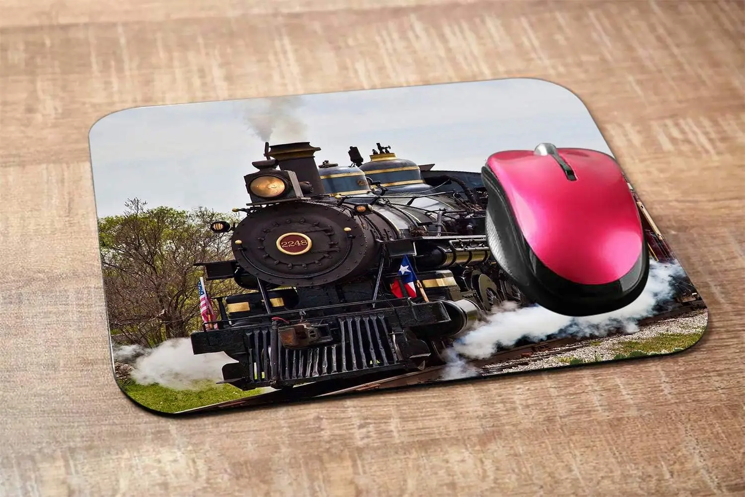 Mouse pad Moderate thickness Train Rectangle Gaming Mousepad Steam Train Running Carrier Mouse Pad Mouse Mat for Computer Desk
