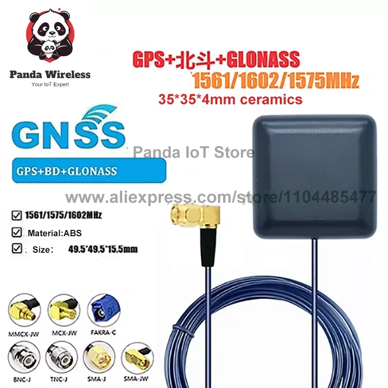 Antena Glonass BD 1.5M 1 szt. Zewnętrzny odbiornik GPS GNSS do samochodu 35*4 ceramiczna SMA Male/BNC/TNC/Frake C/SMA złącze kątowe 42dbi — zdjęcie produktu 5