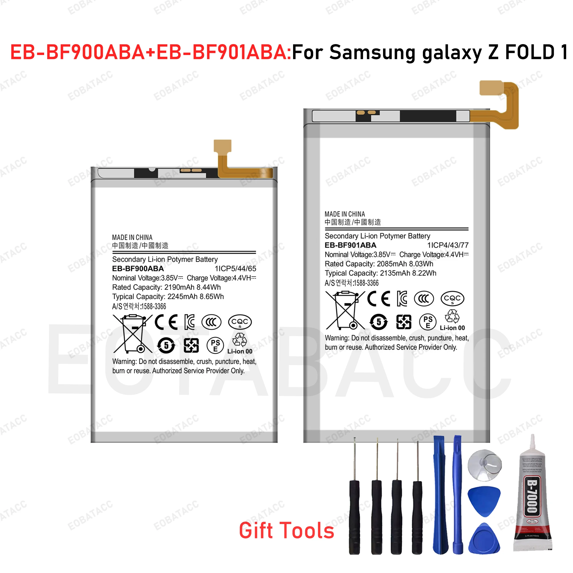 Brand New Battery For Samsung Galaxy Z Flip 3 4 5G 4G Z Fold 1 2 3 4 F711 F712 F724 F916 F917 F926 F927 F936 F937 Phone+Tools