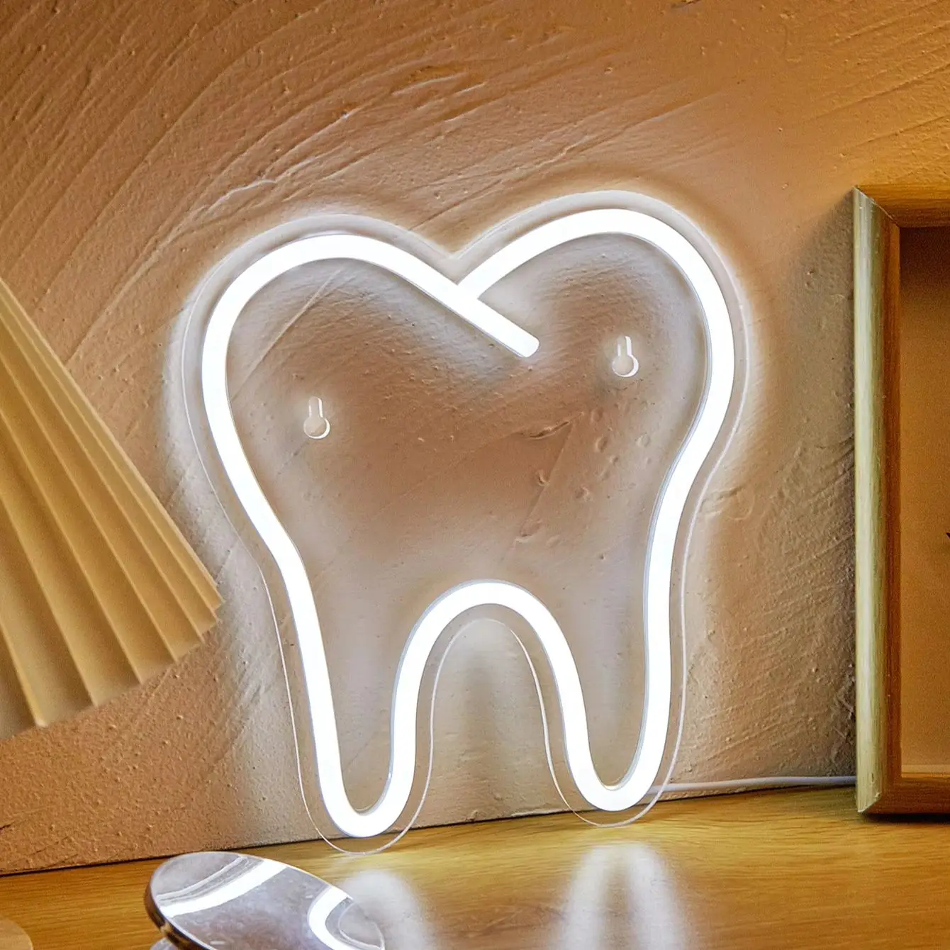 Chi-buy LED Neon ฟัน USB ขับเคลื่อนป้ายนีออน Night Light 3D Wall Art ตกแต่งห้องนอนโคมไฟป้ายของขวัญวันเกิด