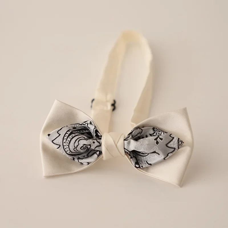 Vintage Color Tie Double-layer Pointed Angle British Gentleman Banquet Wedding Shirt Suit Dress High-end Elegant Accessories