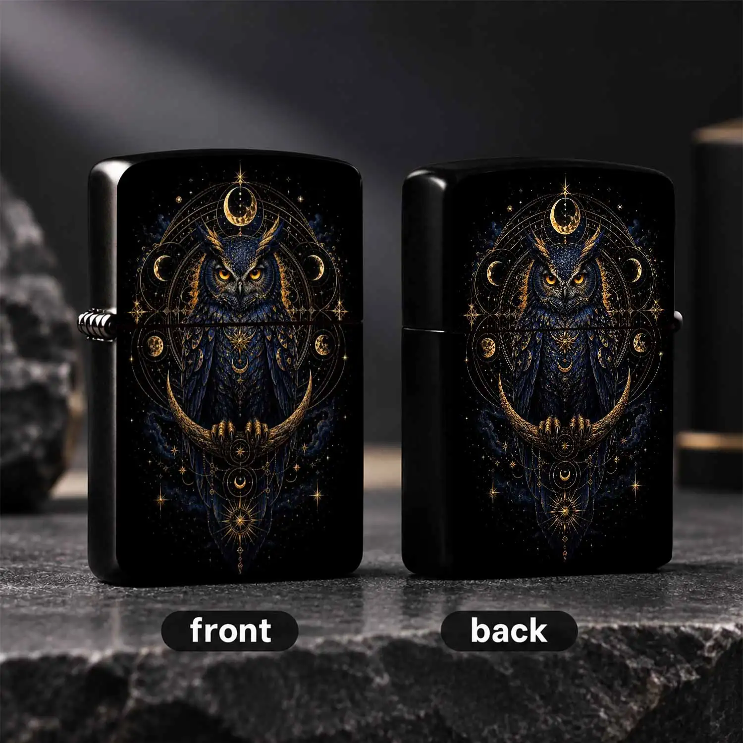Mystical Starry Night Owl Themed Lighter, Vintage Aesthetic Lunar Totem Night Bird Decor Accessory, Perfect for Outdoor Activities Daily Commute GiftingMulti-scene Exquisite Personalized Practical Portable Item A Humorous And Interesting L