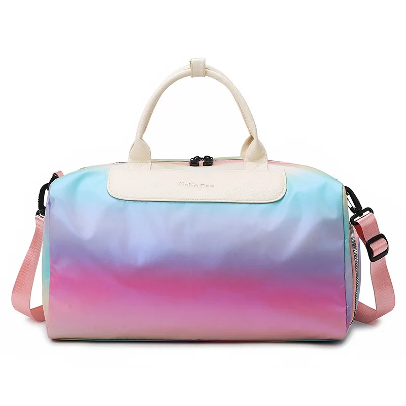 New Rainbow Gradient Sports For Outdoor Travel Dry Wet Separation Travel Duffel Bag Yoga And Fitness Bag