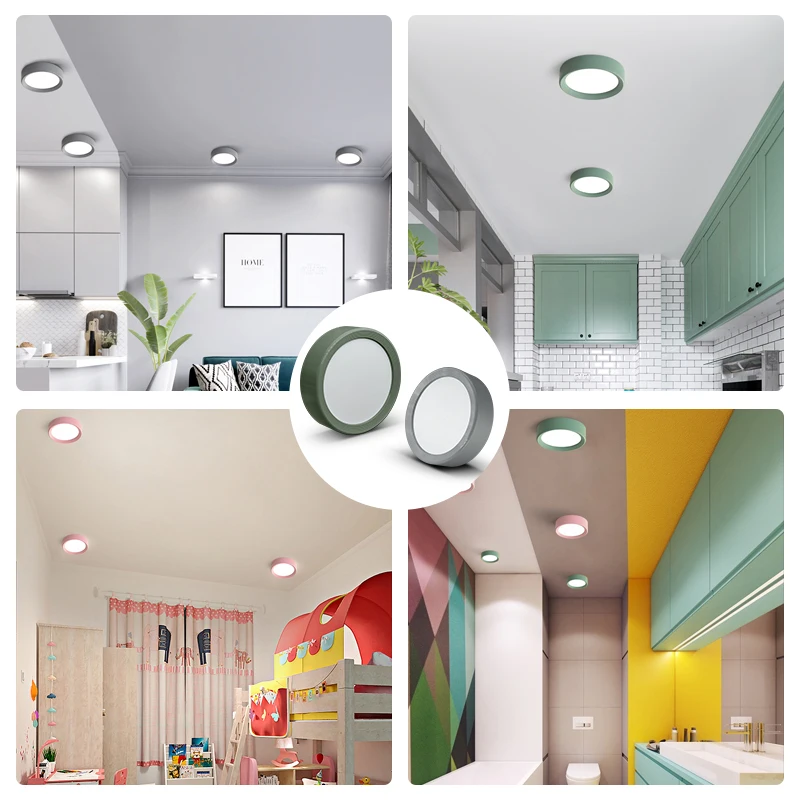 LED typu Downlight nowoczesna kolorowa lampa sufitowa Ultra cienka montowane na powierzchni punktowa Led 3W 5W 7W 9W 15W 220V oświetlenie do salonu do sypialni