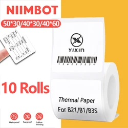 NiiMBOT 3/5/10 rolek papieru do B1 B21 naklejka termiczna biały papier etykieta samoprzylepna oficjalny do Mini drukarki Niimbot