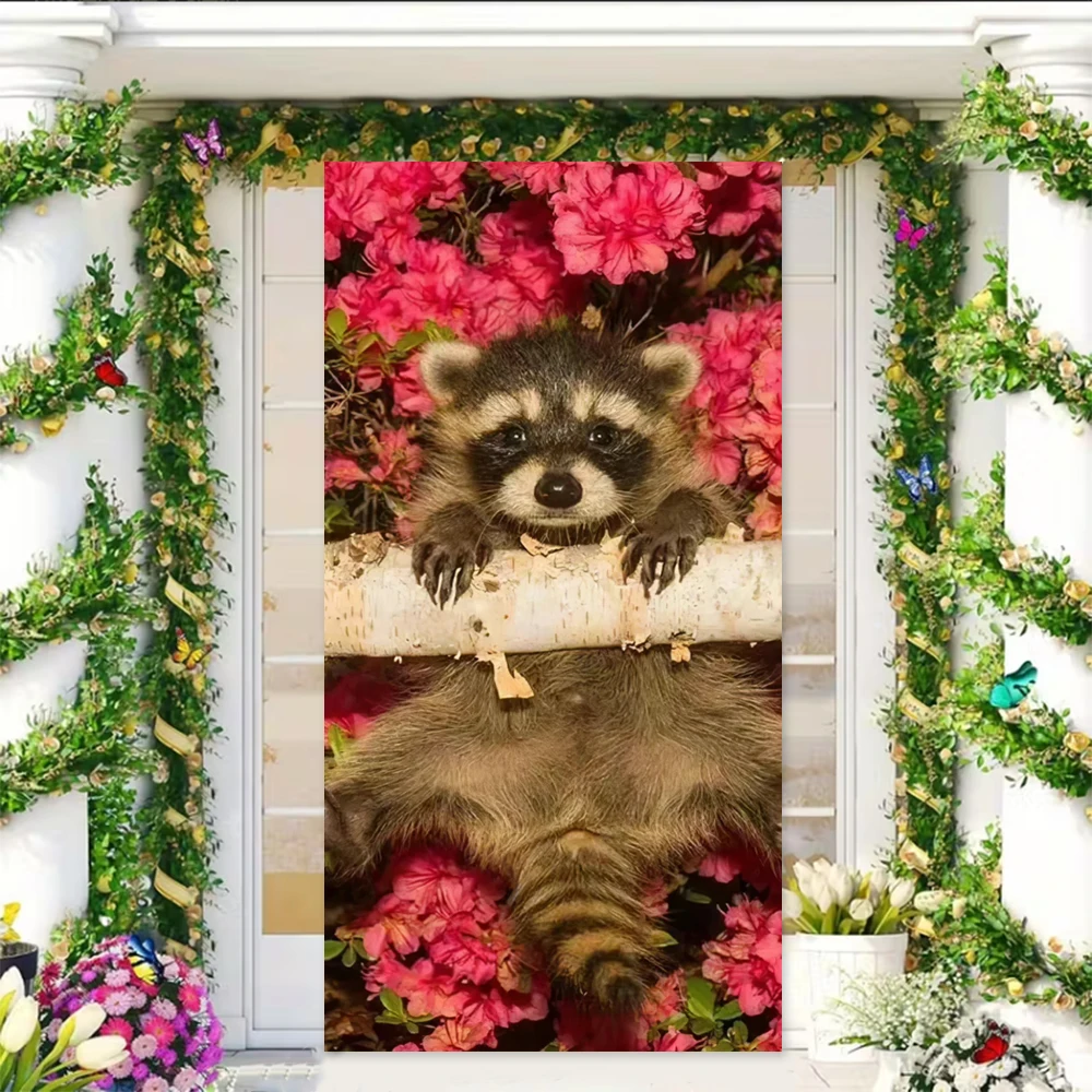 أنيمي الراكون الأرز الكعك حفلة عيد ميلاد خلفية لطيف الغابات الحيوانات التصوير خلفية غطاء الباب طفل الطرف الديكور هدية #6