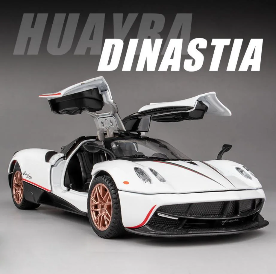 Wildani Huayra-Voiture l'inventaire en métal moulé sous pression, modèle Dinastia, super sport, avec lumière et son, véhicule à remonter, collection de jouets, échelle 1:32