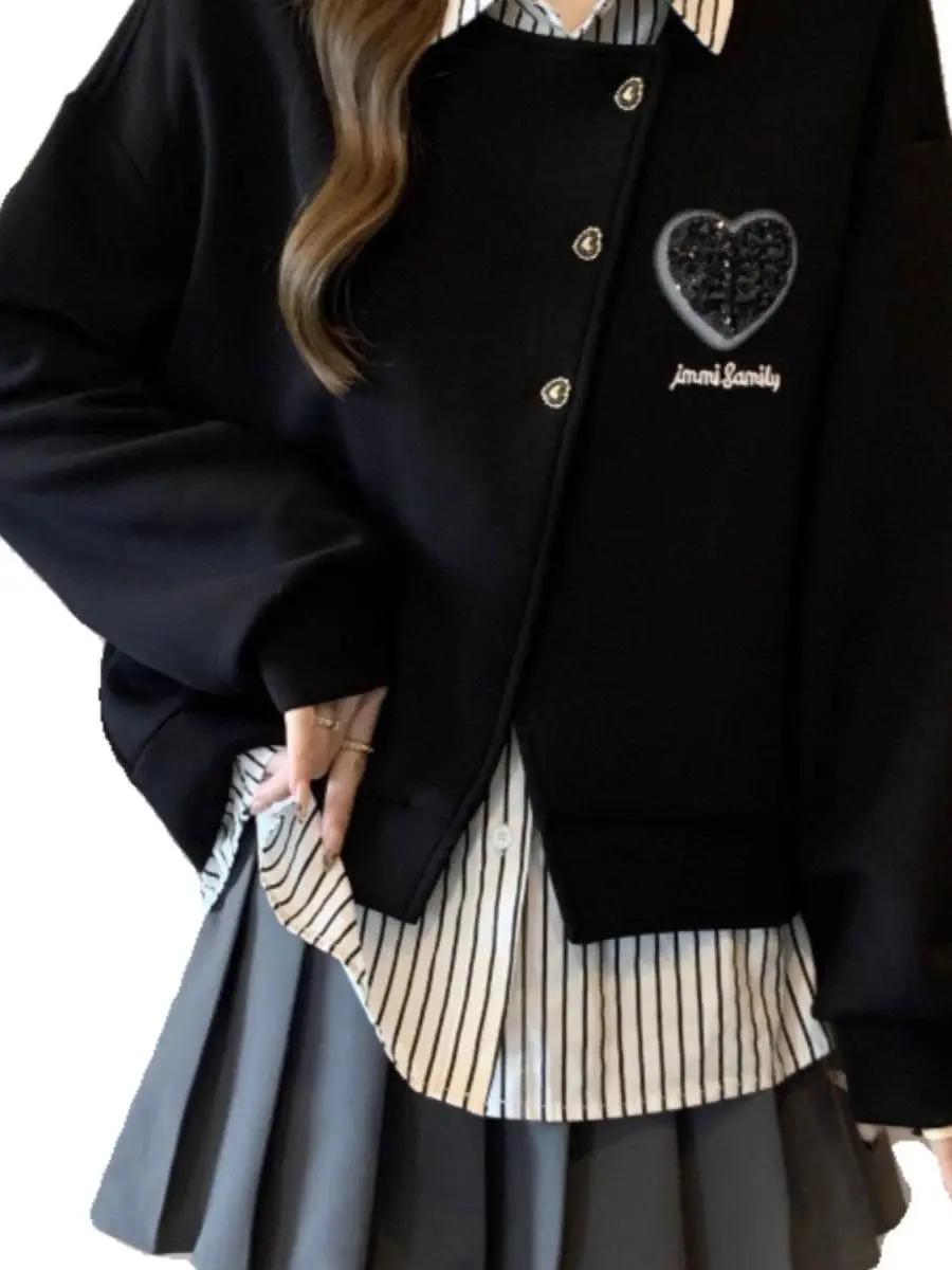 Felpa lunga Sve patchwork Faionable da donna taglie forti Primavera Autunno che copre la pancia Top alla moda, vestibilità ampia e comoda