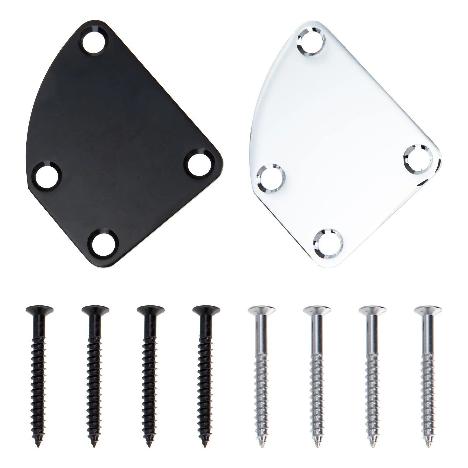 

2Sets Guitar Neck Plates Metal Joint Plate 8 Screws Reliable for Bass and Electric Guitar Neck Joint Back Plate