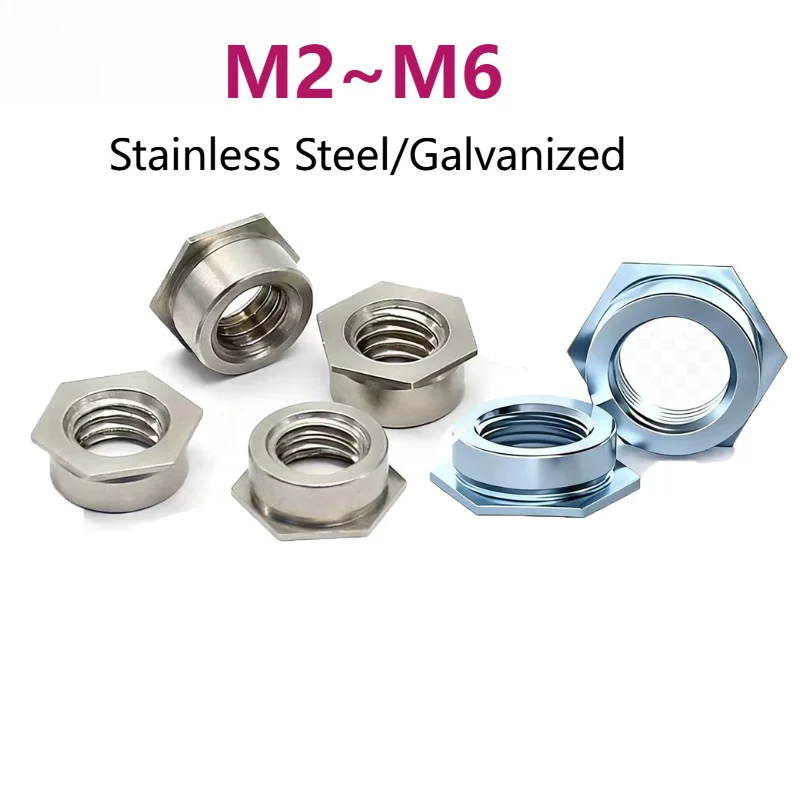 Stainless Steel/Galvanized Self-Clinching Flush Nut M2 M2.5 M3 M4 M5 M6 Flush Insert Nuts Press Riveting Part High Quality