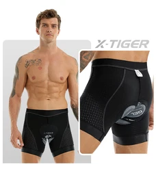 X-TIGER Cycling Shorts Men's Cycling Underwear Breathable Mesh Riding Underpant Gel Pad Shockproof Bike Shorts Bicycle Underwear