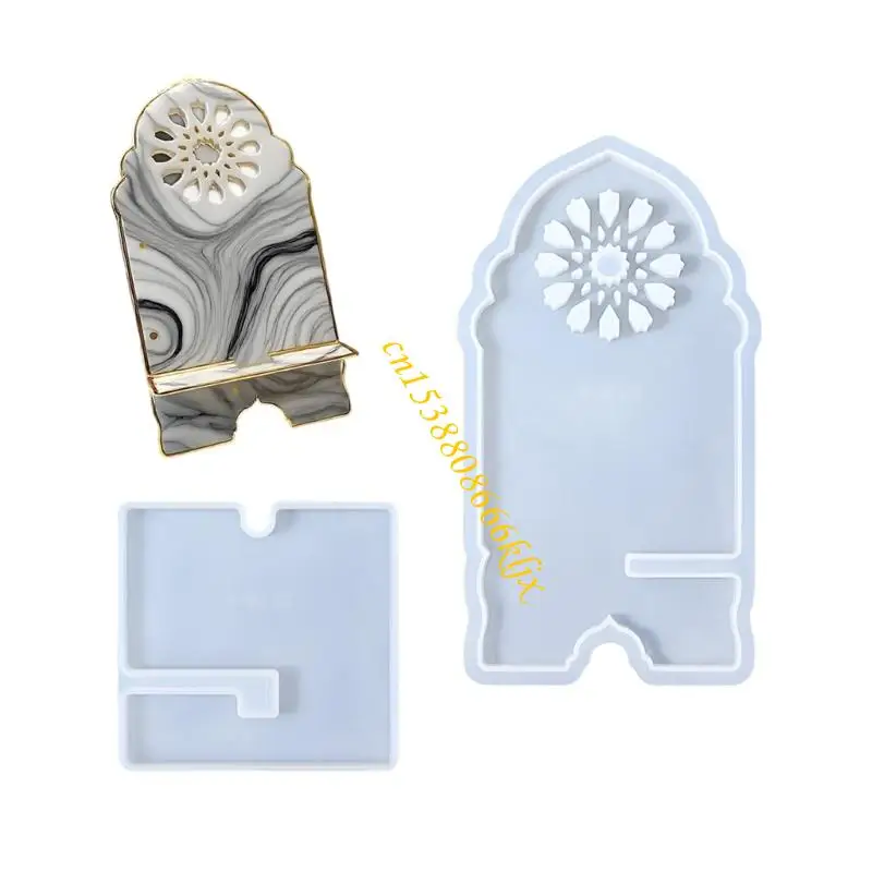 قالب حامل الهاتف السيليكون مع تصميم قابل للفصل وموانئ شحن لإكسسوارات صياغة راتنج DIY 066C #2