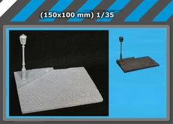 Odlew żywiczny w skali 1/35, platforma bazowa komponentu sceny, Model lampa uliczna z widokiem ulicy około 100x150mm zestaw montażowy modelu