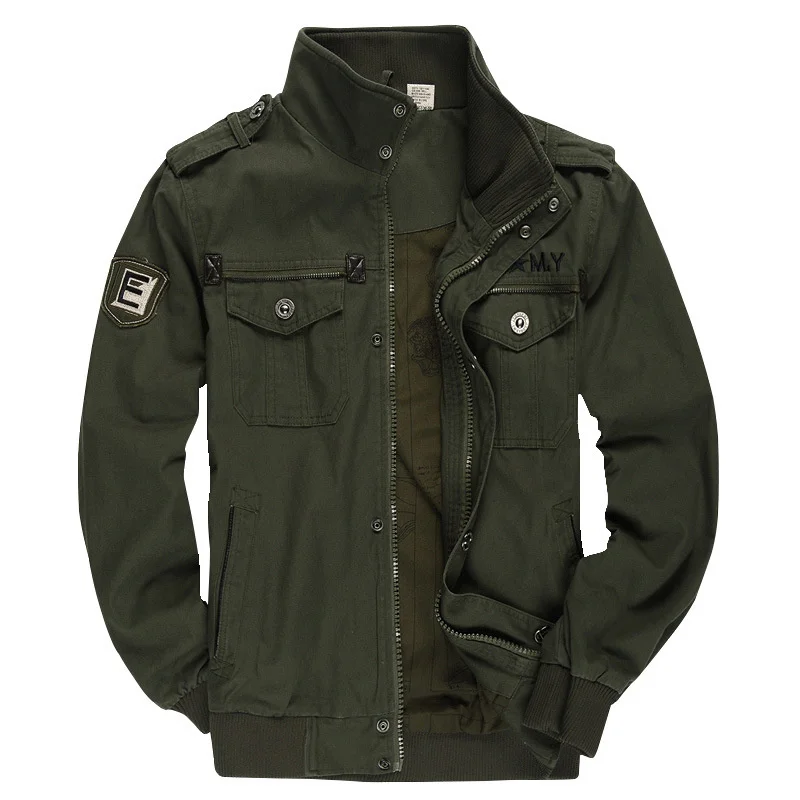 Outdoor Military Camouflage Jacket Men's Casual Army Style Pilot Green Coat Fashion Personality Male Clothing