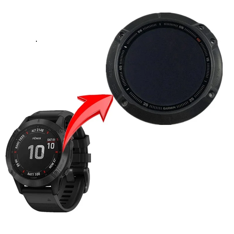 GARMIN Fenix 6X Pro LCD Screen Replacement Parts Fenix 6X Pro Solar LCD Screen With DLC Coated Steel Frame